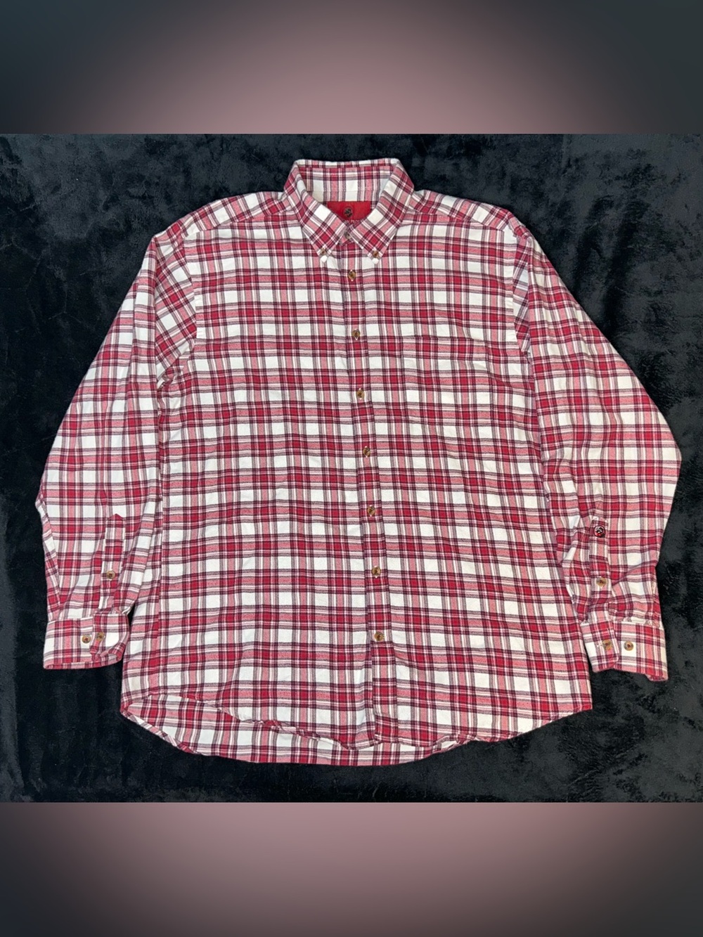 Southern Proper Men’s Red Plaid Flannel Button Down Shirt Size L Long Sleeve
